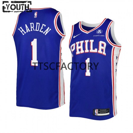 Maillot Basket Philadelphia 76ers James Harden 1 Nike 2022-2023 Icon Edition Royal Swingman - Enfant